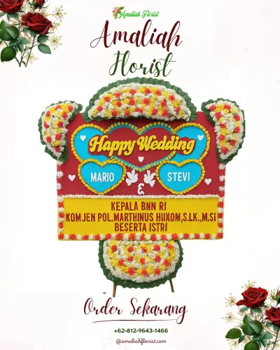 Karangan Papan Bunga Pernikahan di Tanjungagung Raya